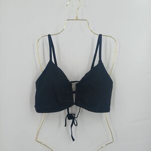 womans time and tru plus size 1X 16w-18w bikini top black swimwear bra top